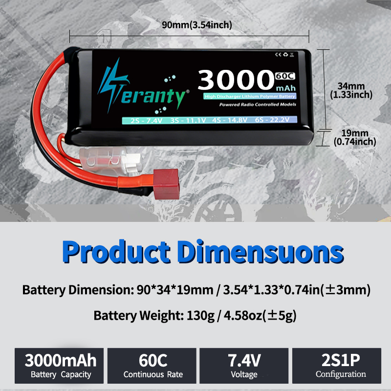 TERANTY 2S 3000mAh Lipo Batter - Rc Hobby Grade Car review and price